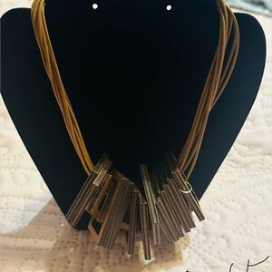 Chic Gold and Silver Geometric Necklace